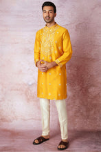 Load image into Gallery viewer, Mustard Mirror Work Marvel Kurta

