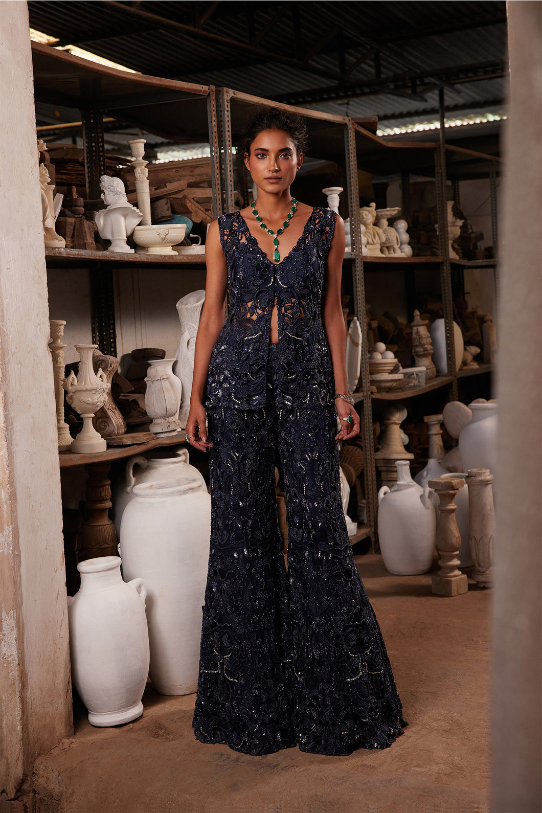 Midnight sapphire sharara