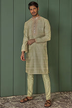 Load image into Gallery viewer, Olive Resham Charm Chanderi Silk Kurta
