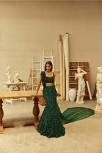 Load image into Gallery viewer, Forest Jewel mermaid lehenga
