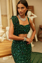 Load image into Gallery viewer, Forest Jewel mermaid lehenga
