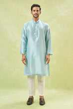 Load image into Gallery viewer, Powder Blue Embroidered Kurta-Jacket Set
