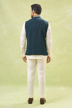 Load image into Gallery viewer, Bottle Green Embroidered Nehru Jacket
