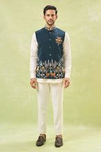 Load image into Gallery viewer, Bottle Green Embroidered Nehru Jacket
