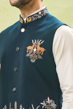 Load image into Gallery viewer, Bottle Green Embroidered Nehru Jacket
