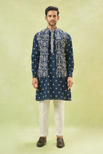 Load image into Gallery viewer, Royal Blue Embroidered Kurta-Jacket Set
