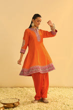 Load image into Gallery viewer, Rayana - Orange A-line Kurta with Salwar &amp; Dupatta
