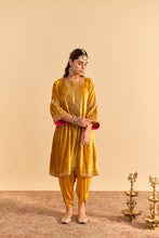Load image into Gallery viewer, Amal - Mustard A-line Kurta with Dhoti
