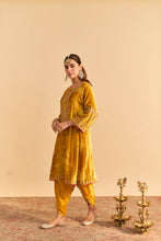 Load image into Gallery viewer, Amal - Mustard A-line Kurta with Dhoti
