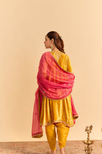 Load image into Gallery viewer, Amal - Mustard A-line Kurta with Dhoti
