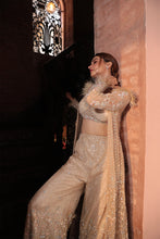 Load image into Gallery viewer, GREY HEAVILY EMBROIDERD JACKET SHARARA
