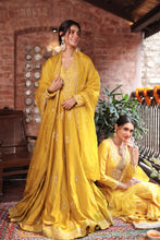 Load image into Gallery viewer, MUSTARD EMBROIDERD ANGRAKHA GOWN
