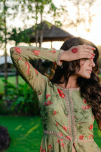 Load image into Gallery viewer, Pista Green Embroidered &amp; Printed Anarkali Suit Set
