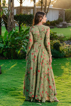 Load image into Gallery viewer, Pista Green Embroidered &amp; Printed Anarkali Suit Set
