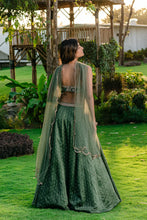 Load image into Gallery viewer, Forest Green Embroidered Lehenga Set

