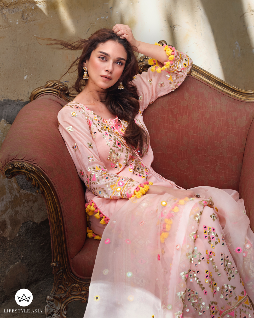 Aditi Rao Hydari In Friya Short Kurta Sharara Set