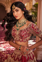 Load image into Gallery viewer, Red heavily embroidered lehenga
