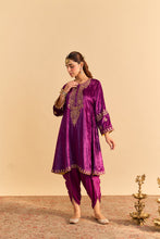 Load image into Gallery viewer, Amal - Deep Purple A-line Kurta with Dhoti
