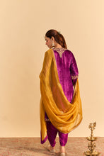 Load image into Gallery viewer, Amal - Deep Purple A-line Kurta with Dhoti
