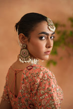 Load image into Gallery viewer, Coral embroidery blouse, Brocade lehnaga and dupatta
