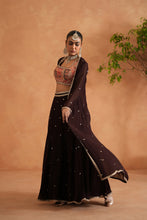 Load image into Gallery viewer, Printed blouse, sharara and long jacket
