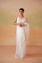 Load image into Gallery viewer, Ivory blouse and stitched saree
