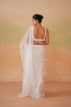Load image into Gallery viewer, Ivory blouse and stitched saree
