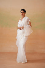 Load image into Gallery viewer, Ivory blouse and stitched saree
