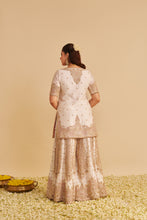 Load image into Gallery viewer, Alina - Dabka Zardozi Embroidered Silk Daisy Ivory Sharara Set
