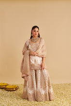 Load image into Gallery viewer, Alina - Dabka Zardozi Embroidered Silk Daisy Ivory Sharara Set

