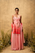Load image into Gallery viewer, Pastel pink ombre hand embroidered georgette sharara set
