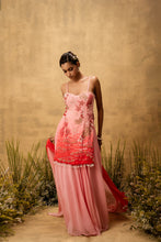 Load image into Gallery viewer, Pastel pink ombre hand embroidered georgette sharara set
