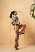Load image into Gallery viewer, Mettalic rose gold embroidered co-ord set with hoodie
