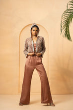 Load image into Gallery viewer, Mettalic rose gold embroidered co-ord set with hoodie
