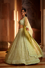 Load image into Gallery viewer, LIME GREEN TULLE LEHENGA CHOLI DUPATTA SET
