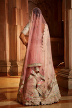 Load image into Gallery viewer, IVORY TAFETTA LEHENGA CHOLI SET WITH TWO TULLE DUPATTAS
