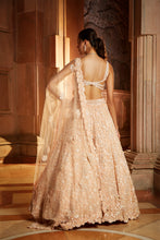 Load image into Gallery viewer, PEACH TULLE LEHENGA CHOLI DUPATTA SET
