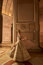 Load image into Gallery viewer, IVORY TAFETTA LEHENGA CHOLI SET WITH TWO TULLE DUPATTAS
