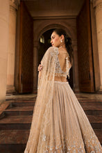 Load image into Gallery viewer, MUSHROOM OMBRE DYED ORGANZA LEHENGA CHOLI SET WITH TULLE DUPATTA
