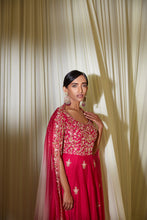 Load image into Gallery viewer, HOT PINK ANARKALI SET
