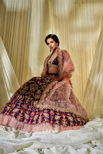 Load image into Gallery viewer, MULTICOLOR PURPLE LEHENGA SET

