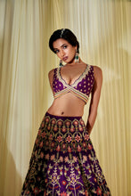 Load image into Gallery viewer, MULTICOLOR PURPLE LEHENGA SET

