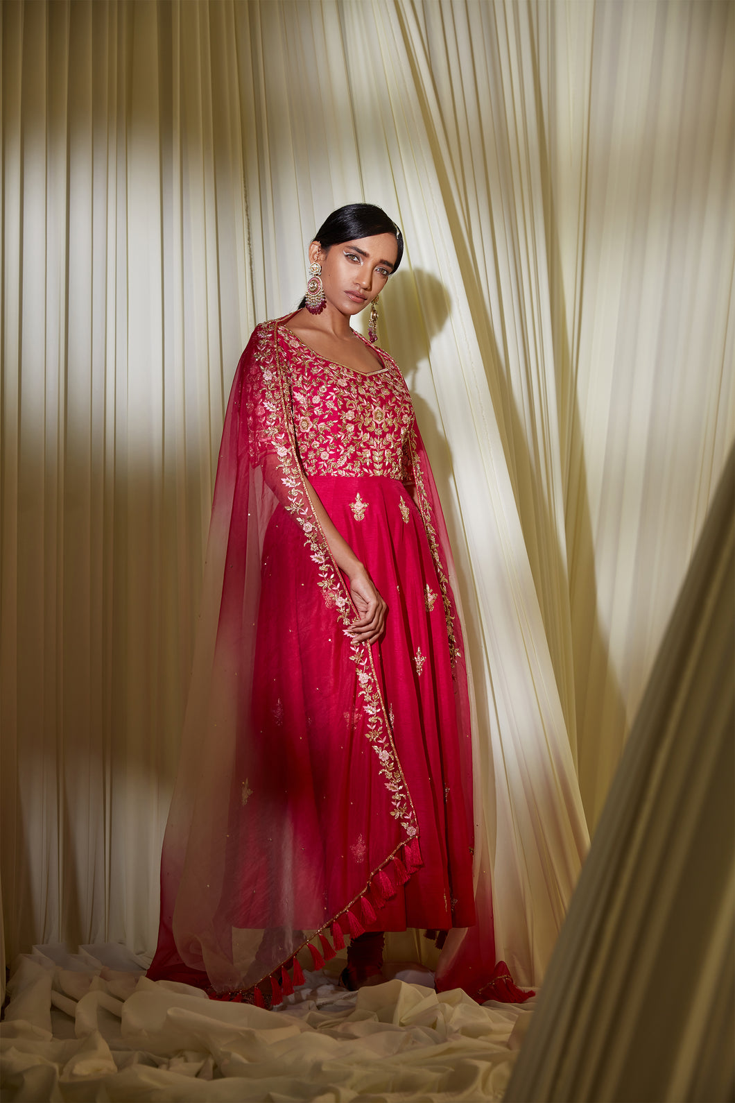 HOT PINK ANARKALI SET