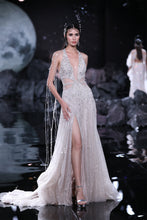 Load image into Gallery viewer, Xena Shimmer Tulle Halter Gown
