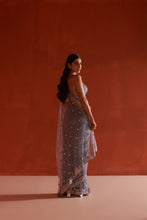 Load image into Gallery viewer, Grey Net saree
