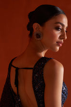 Load image into Gallery viewer, Midnight Blue Georgette Saree

