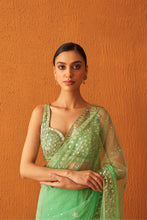 Load image into Gallery viewer, Sea Green Net Saree
