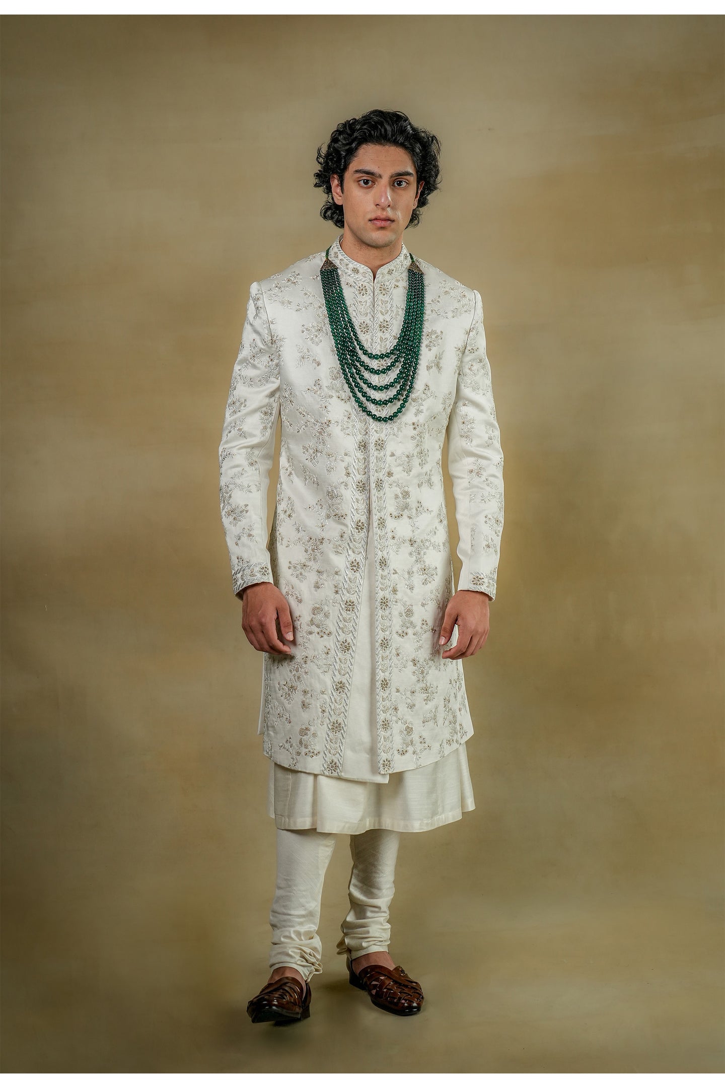 Gardenia White Sherwani