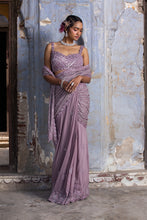 Load image into Gallery viewer, LAVENDER GEORGETTE DRAPE SAREE
