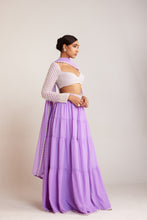Load image into Gallery viewer, Lilac pearl Full Sleeve Blouse Sharara set

